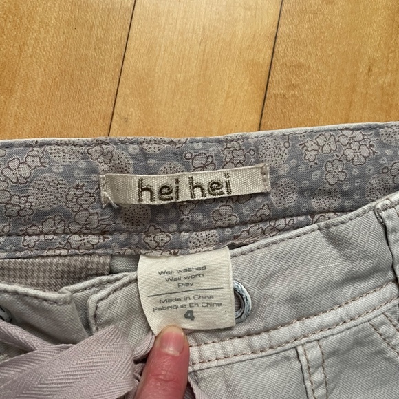 like new Hei Hei from Anthropologie light purple/gray cotton/linen blend pants 4 - Picture 2 of 6